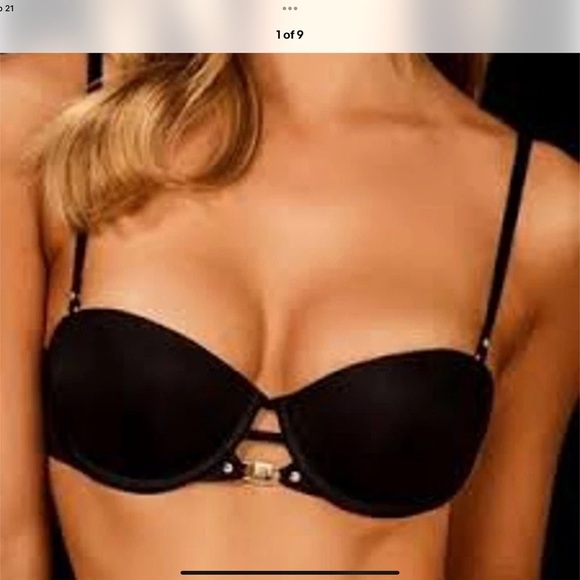 HONEY BIRDETTE Everyday Smooth Convertible Push Up Bra Black Strapless 30DD - Picture 1 of 4